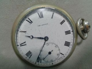 The Angus Pocket Watch Vintage Silver Case 15j Swiss Made (not Running?)