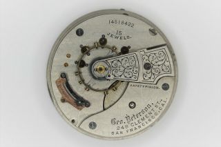 Waltham Grade 820 Pocket Watch Movement 18s 15j Model Parts/repair Sn 14518422