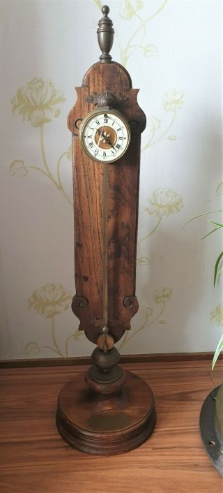 Saw Clock Gravity Floor Standing Vintage Oak Stunning Rare Zaagklok