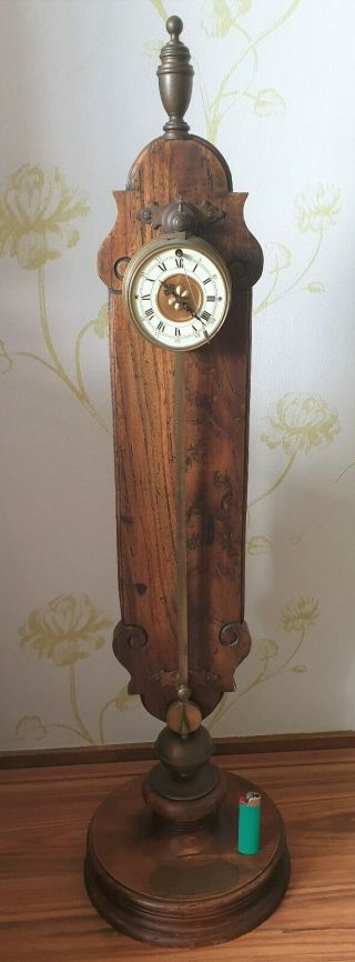 Saw Clock Gravity Floor Standing Vintage Oak Stunning Rare Zaagklok 2