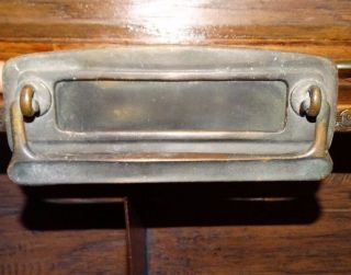 13839/ Antique Victorian Bronze / Brass Mail Letter Slot Door Knocker
