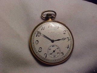 Elgin Open Face Pocket Watch,  12 Size,  17 Jewels,  A M Wheeler Model