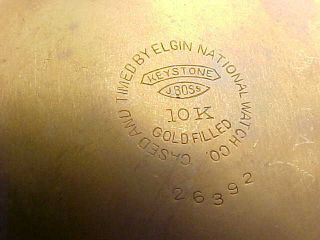 Elgin Open Face Pocket Watch,  10 Size,  15 Jewels,  10K Gold Filled Case 6