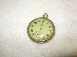 Antique Elgin Pocket Watch 17 Jewels Wadsworth,  14k Gold Filled,  Usa -