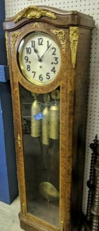 Antique Grandfather Grandmother Clock.  Stunning Great Wine Key,  Pendulum