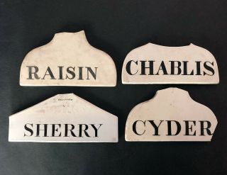 A Group Of Four Very Rare English Creamware Wine - Bin Labels,  Circa 1800 A/f