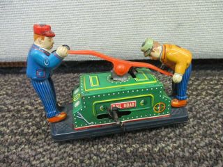 Tom And Dick Railroad Hand Car Tin Litho Wind Up Made In Japan 1950 