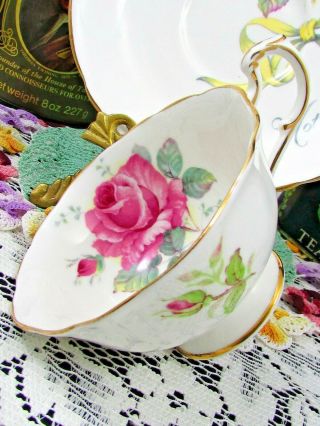 PARAGON PINK ROSE YELLOW RIBBON BOW MOTHER TEA CUP AND SAUCER 5