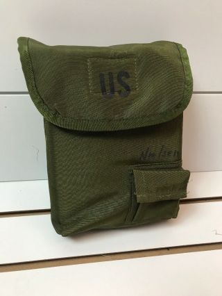 Vintage Green Canteen Water Bottle Bag Us Army Military Collectible