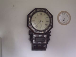 An Antique Twin Fusee Dropdial Wall Clock