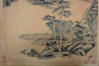 Very Large Old Chinese Paper Painting Natural Scenery 