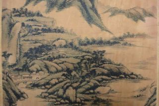Very Large Old Chinese Paper Painting Natural Scenery 