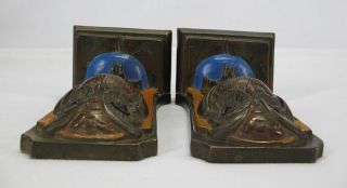 Antique c 1920 Art Deco Nouveau Owl Bookends attrb Pompeian Bronze Company yqz 7