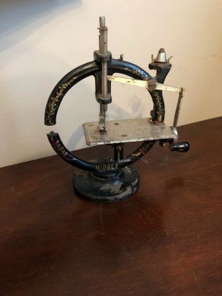 Antique Midget Crank Sewing Machine Toy Rare