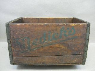 Antique Nedicks Orange Drink Soda Bottle Wood Box Crate Carrier Elizabeth Nj