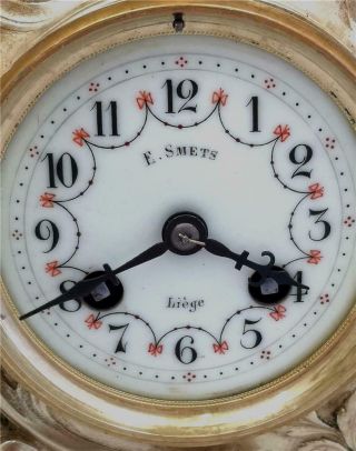 Antique French mantle Clock Stunning Rococo Gilt Bronze 8 Day Garniture Set 1878 10