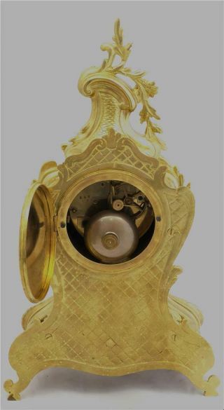 Antique French mantle Clock Stunning Rococo Gilt Bronze 8 Day Garniture Set 1878 11