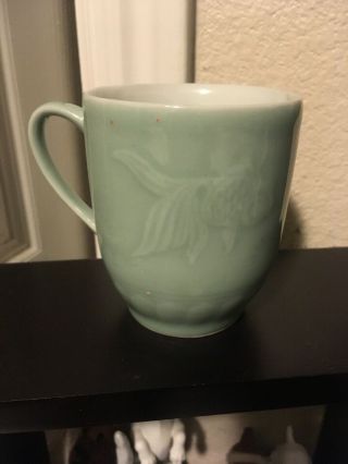 Chinese Celadon Koi Green Porcelain Mug