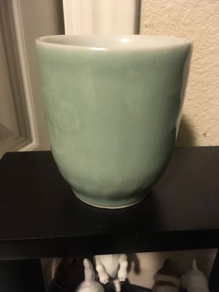 Chinese Celadon Koi Green Porcelain Mug 3
