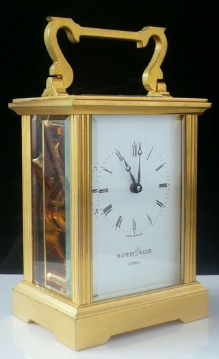 Mappin & Webb Brass Carriage Clock,  With Key
