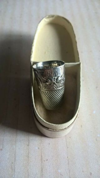 Fine Antique French Solid Silver Thimble