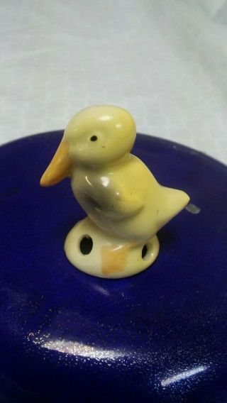 Antique Vintage Miniature Porcelain Pin Cushion Duck - German