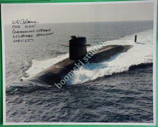 Uss James Madison Ssbn - 627 Signed Color Photo Size 8 X 10 In.  (fff)