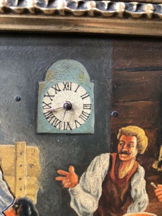 Erotic German Swiss Continental Watch Clock Novelty Wall Folk Art Painting 5