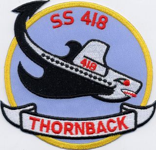 Uss Thornback Ss 418 - Early Design Bc Patch Cat No C5720