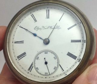 Antique Elgin National 18s Key - Wind Pocket Watch With Silverode Case (e41)