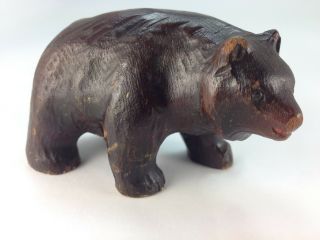 Antique Black Forest Carved Wood Bear Figurine