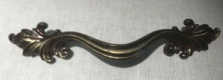 10 Vintage French Provencial Drawer Handles Pulls Antique Brass Color 7 1/2 Inch 3