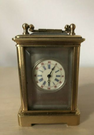 Miniature Carriage Clock With Sevres Style Porcelain Panels