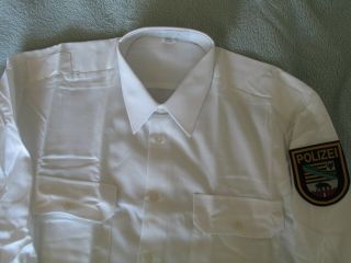 German Police Shirt,  White Uniform Shirt,  German Patch