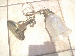 Antique Brass Ceiling Light Fixture Vtg 1920s One Shade Brass