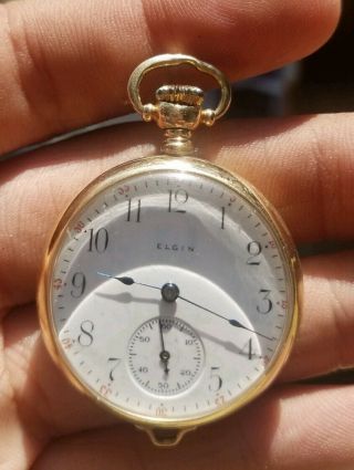 Vintage Gold Plated Elgin Mini Automatic Pocket Watch