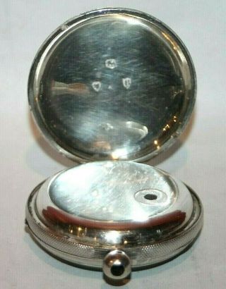 ANTIQUE 1877 ENGLISH STERLING SILVER OPEN FACE POCKET WATCH CASE W/ GLASS 32 5