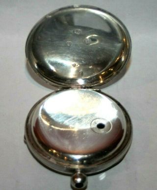 ANTIQUE 1877 ENGLISH STERLING SILVER OPEN FACE POCKET WATCH CASE W/ GLASS 32 6