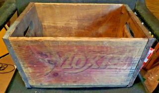 Vintage Antique Moxie Soda Bottle Wooden Box Soda Crate