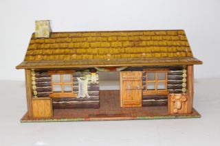 Vintage 1950s Marx Roy Rogers Bar M Ranch House Tin Litho Toy With Chimney