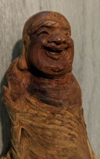 Tall Vintage Antique Wooden Wood Hand Carved Figurine Statue Buddha Buddhist 30c 3