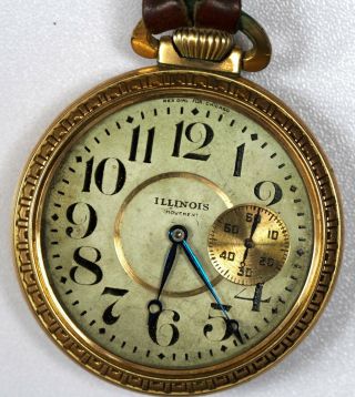 Antique Burlington Illinois Pocket Watch 16 Size 21j W/ Rare Dial - Parts/repair