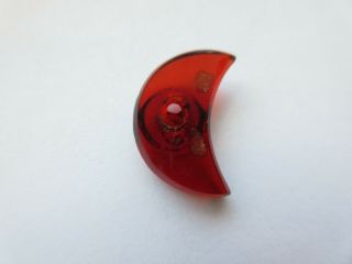 Magnificent RARE Antique Vtg Ruby Red & Goldstone GLASS Whistle BUTTON MOON (Q) 2