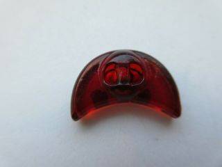 Magnificent RARE Antique Vtg Ruby Red & Goldstone GLASS Whistle BUTTON MOON (Q) 5