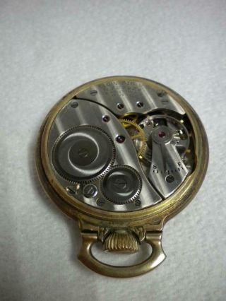 Elgin 616 Open Face Pocket Watch 1950,  17 Jewels 10k Rolled Plated Gold Part/R 3