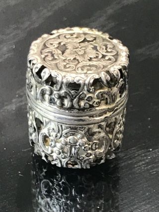 Victorian Sterling Silver Thimble Holder Pendant Pierced Repousse Signed Webster