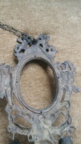 Antique Vintage Solid Brass Candle Wall Sconce Frame with Cherubs 6