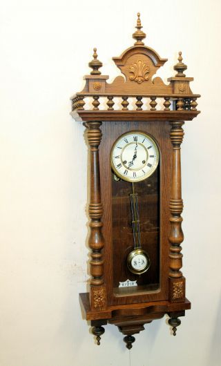 Old Wall Clock Regulator Chimes Clock Fhs 1920th Franz Hermle & Sohn