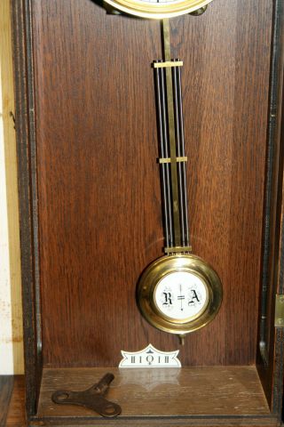 Old Wall Clock Regulator Chimes Clock FHS 1920th Franz Hermle & Sohn 5