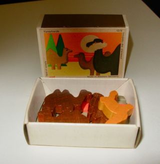 Vintage Juri mini wood animals 4 boxes made by Holz - Spielwaren in West Germany 4